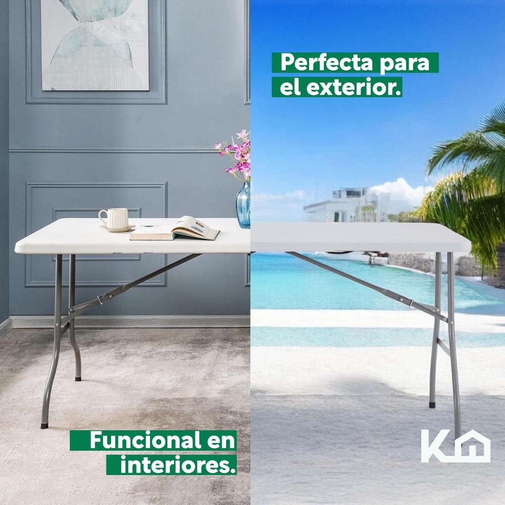 Foto 7 pulgar | Mesa Plegable 180 Cm Exterior Jardín Portafolio 2 Piezas