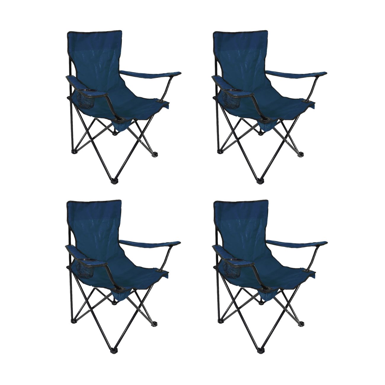 Set 4 Sillas Plegable con Portavaso Iliosinnova Azul