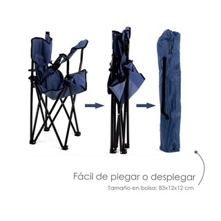 Foto 4 | Set 4 Sillas Plegable con Portavaso Iliosinnova Azul