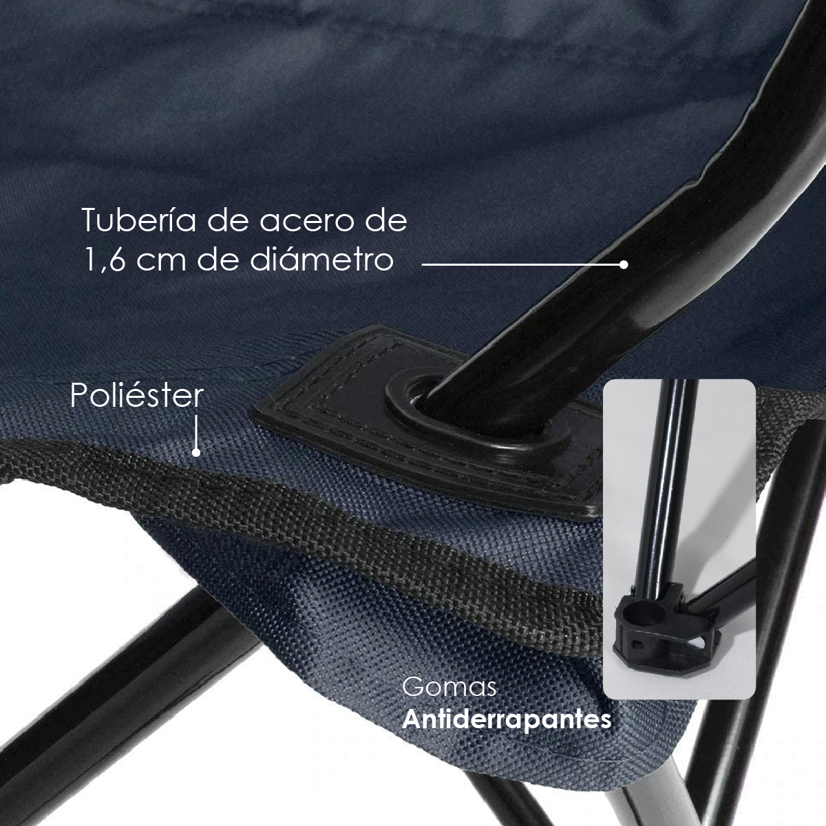 Foto 8 pulgar | Set 4 Sillas Plegable con Portavaso Iliosinnova Azul