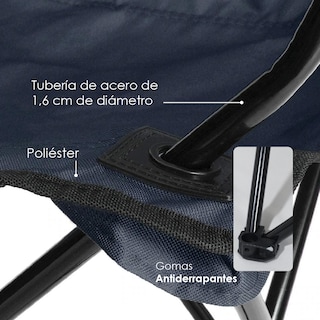 Foto 7 | Set 4 Sillas Plegable con Portavaso Iliosinnova Azul