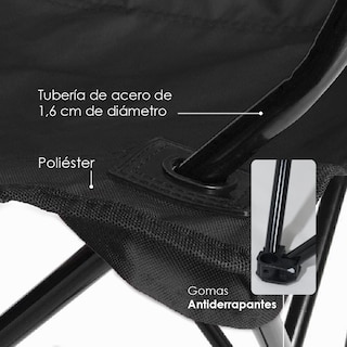 Foto 4 | Sillas Plegable con Portavaso Iliosinnova Negro 4 Piezas