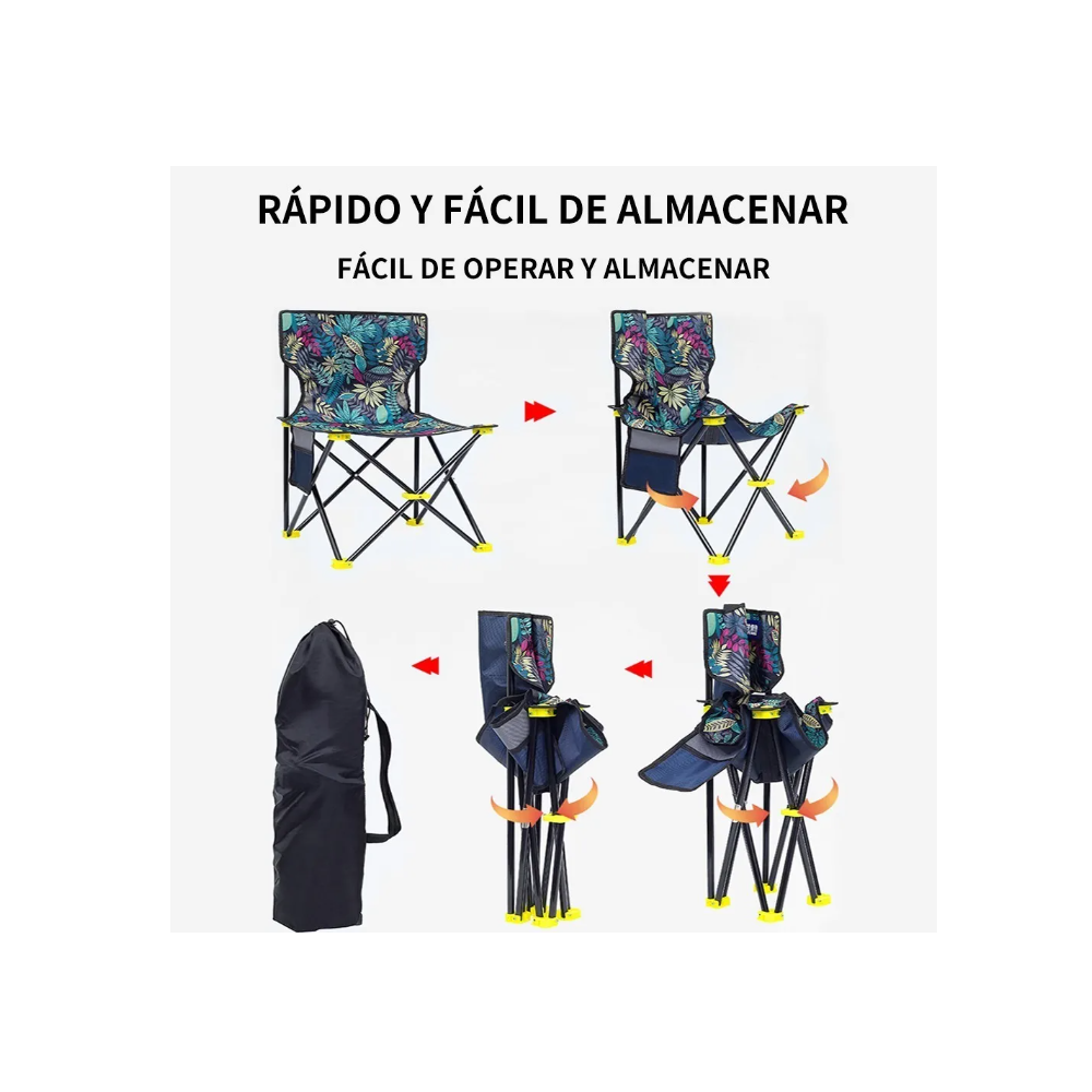 Foto 3 pulgar | Silla Plegable Malubero Multicolor para Camping Jardín Floreada