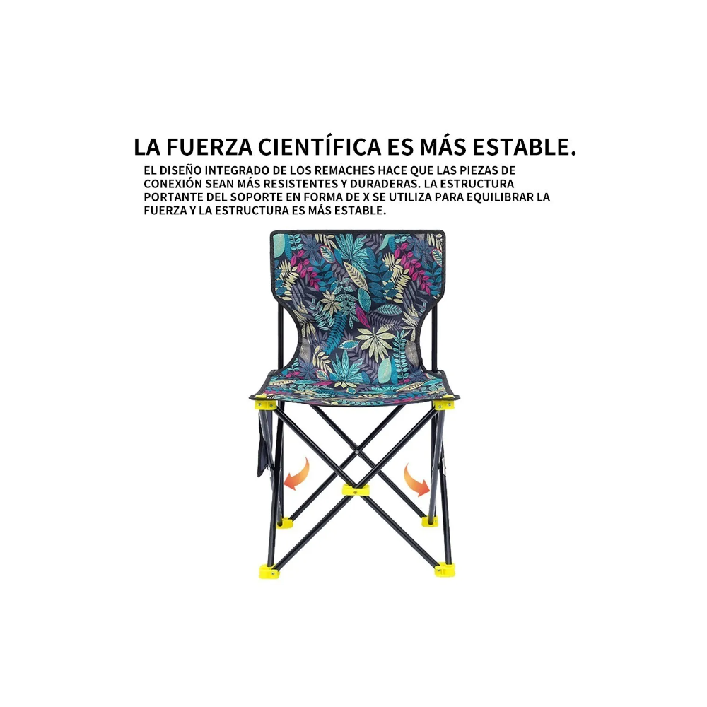 Foto 4 pulgar | Silla Plegable Malubero Multicolor para Camping Jardín Floreada