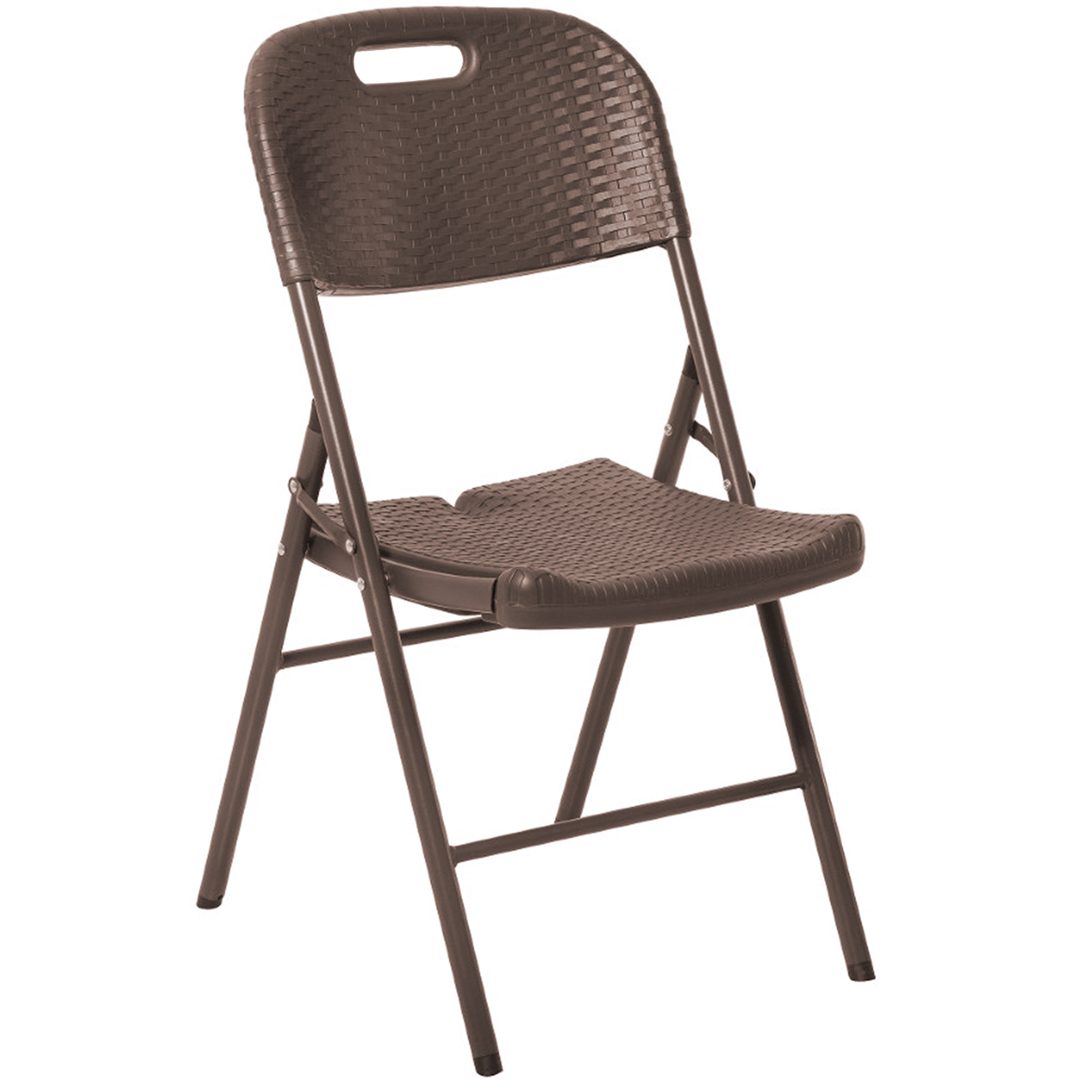 Silla Plegable Aquila SP9702 de Plástico Rattan color Café