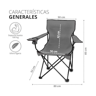 Foto 2 | Silla Plegable Portátil Eo Safe Imports ESI-370 color Gris