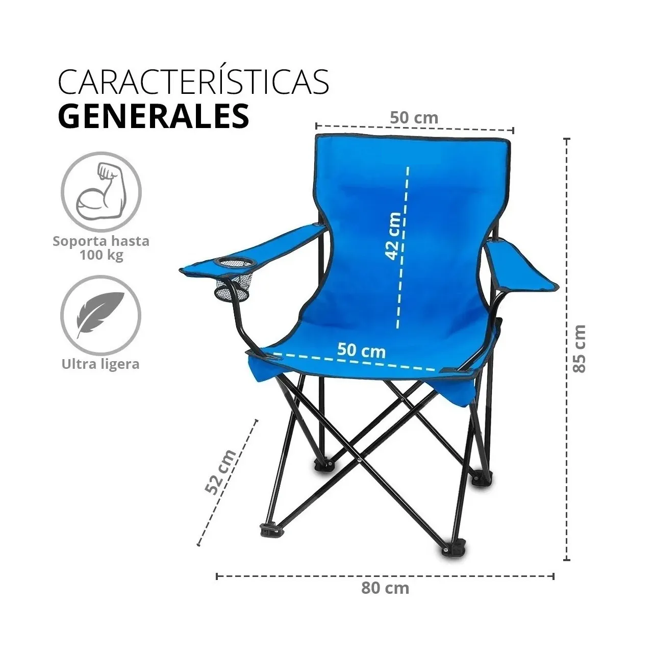 Foto 3 pulgar | Silla Plegable Portátil Eo Safe Imports ESI-370 color Azul