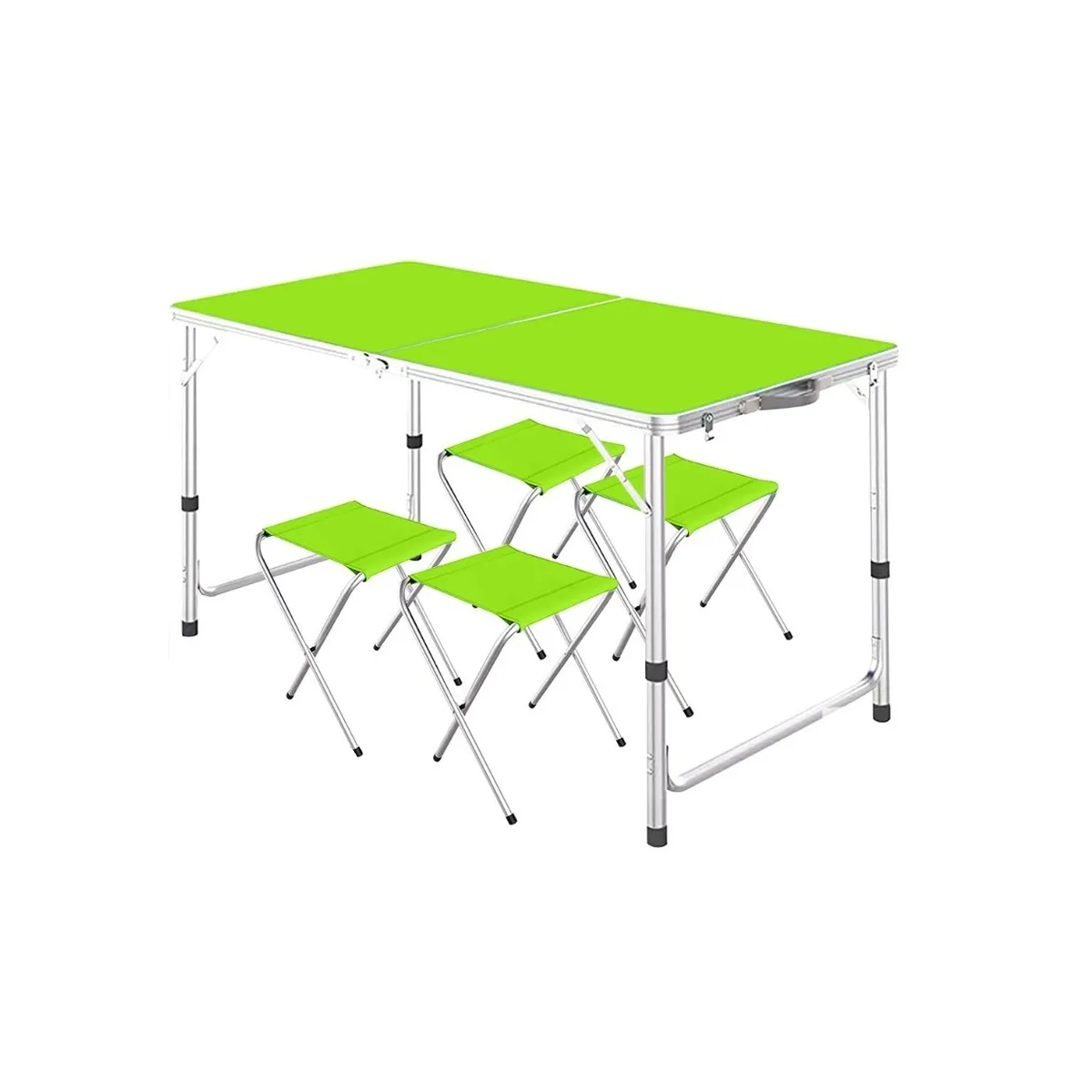 Mesa Plegable Eo Safe Imports Esi-3509 color Verde 1.20 m + 4 Sillas