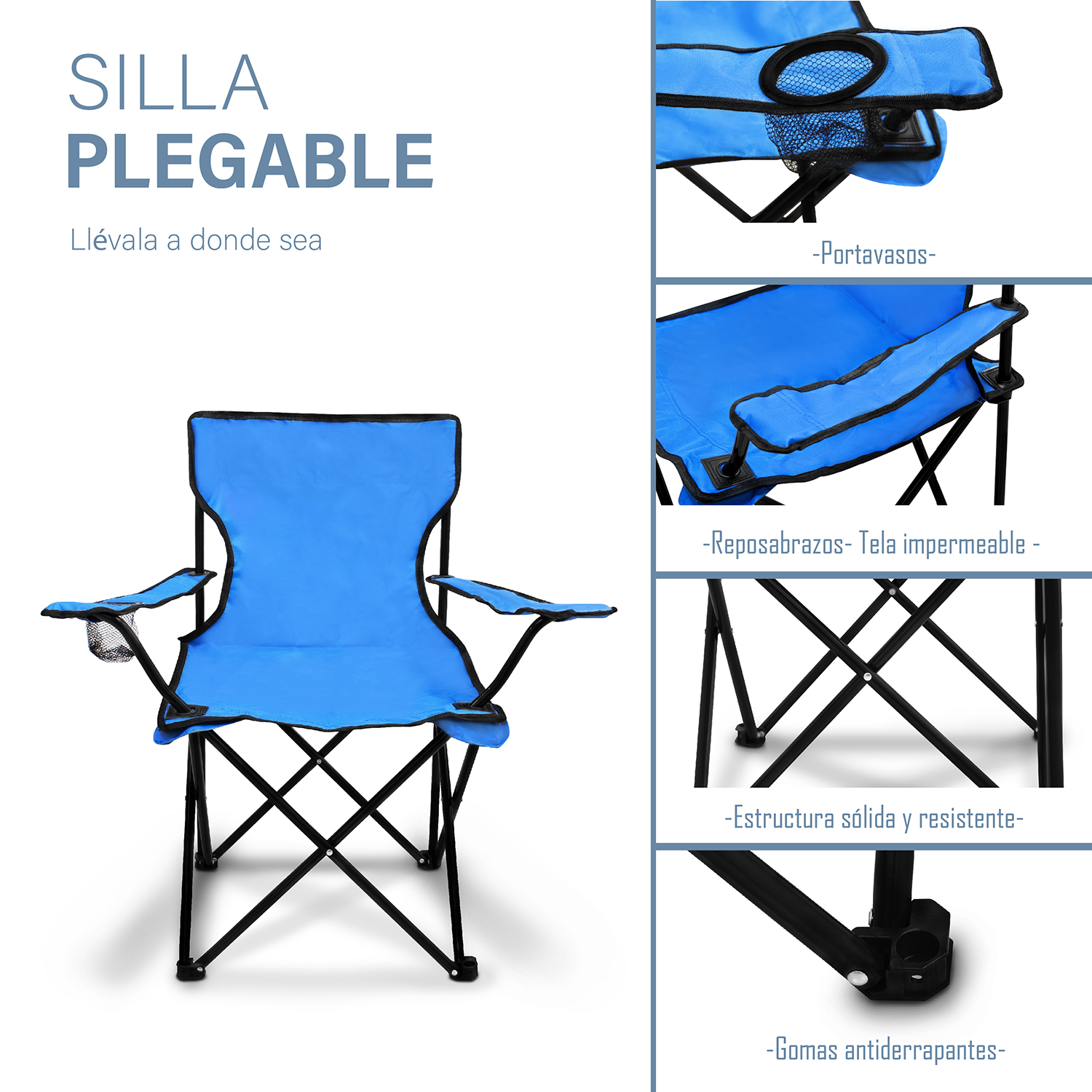 Foto 3 pulgar | Silla Plegable Andromeda Inc color Azul