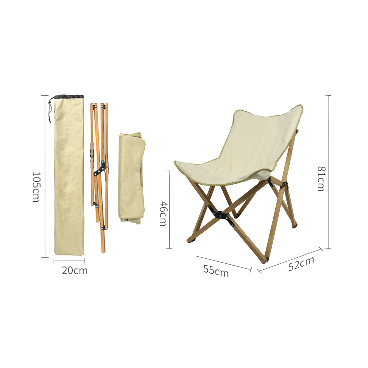 Foto 3 pulgar | Silla Plegable de Madera Iliosinnova color Beige