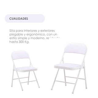 Foto 6 | Silla Plegable Ilios Innova Acojinada Blanca