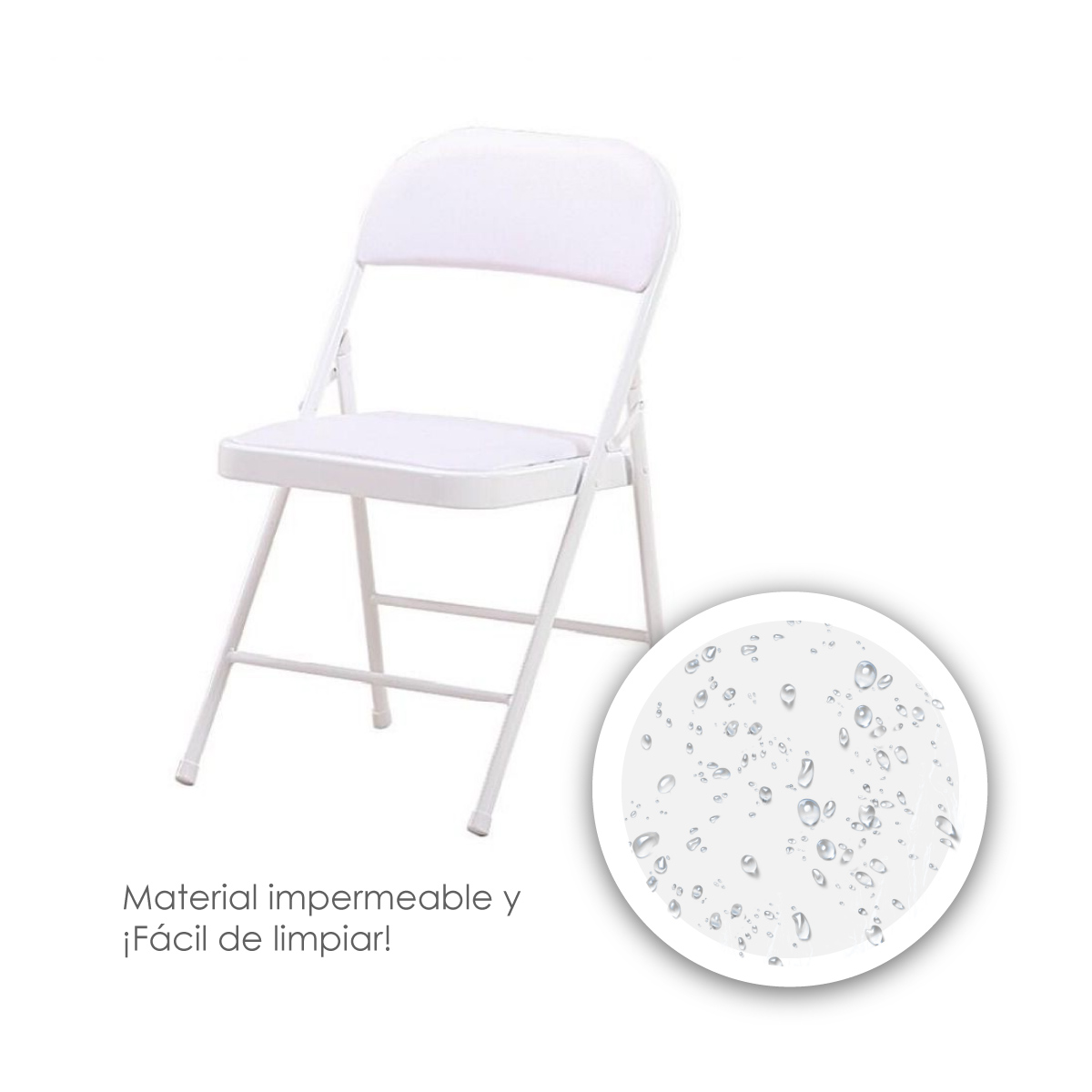 Foto 8 pulgar | Silla Plegable Ilios Innova Acojinada Blanca