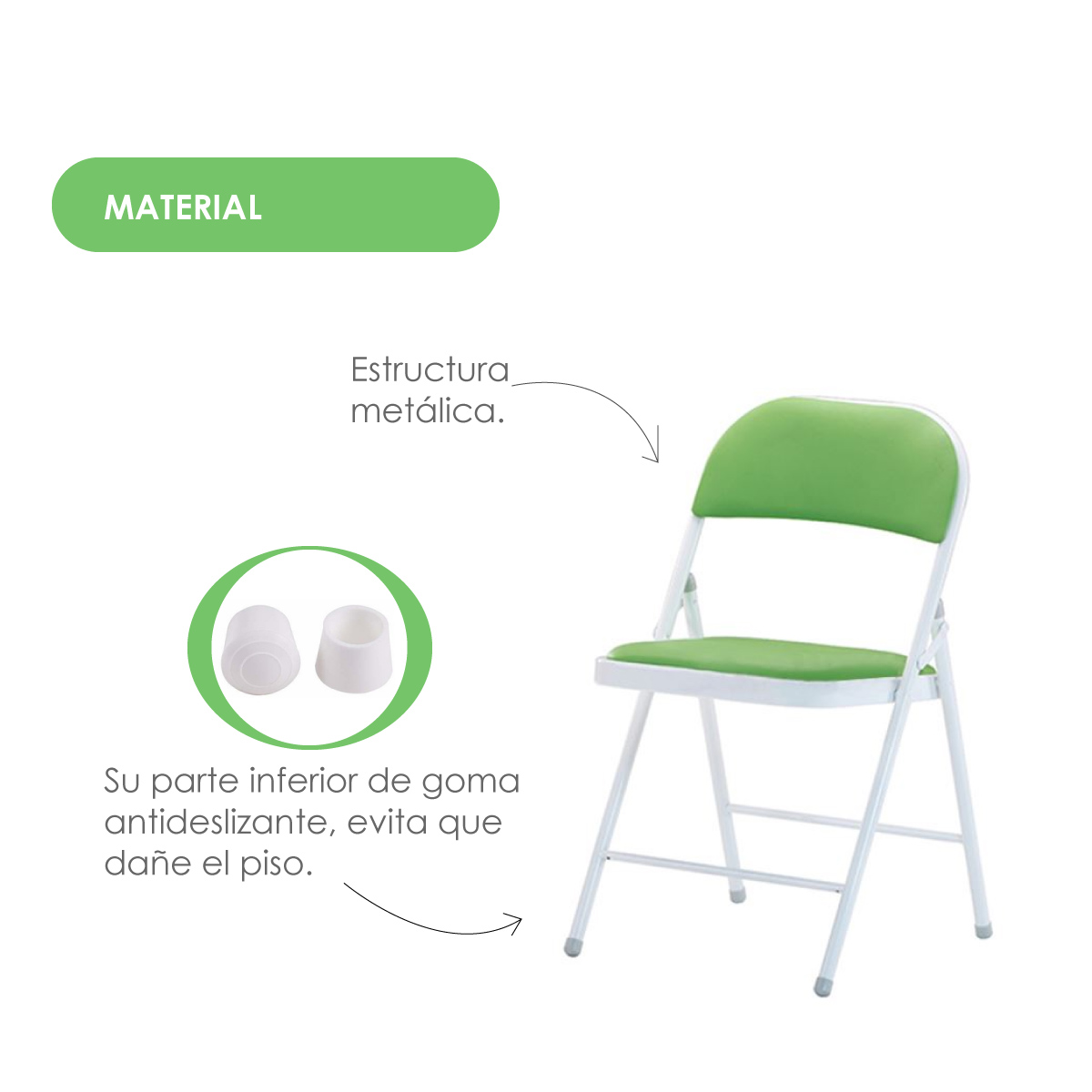 Foto 6 pulgar | Silla Plegable Innova Verde