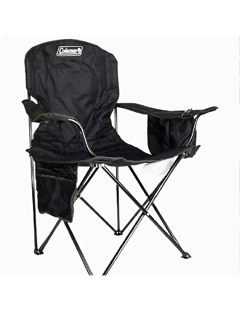 Foto 2 pulgar | Silla Plegable Extra Grande Coleman color Negro con Hielera Lateral