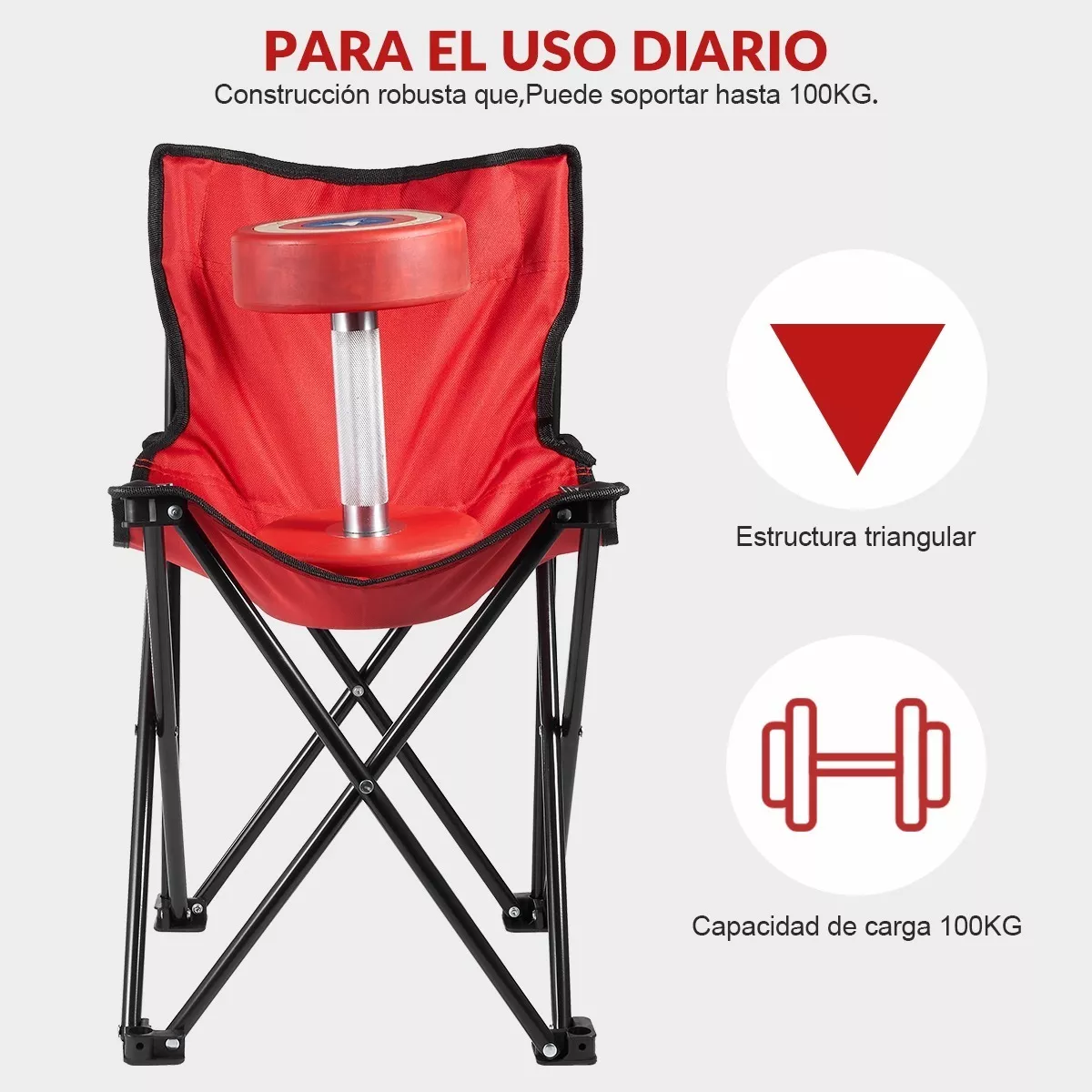 Foto 4 pulgar | Silla Plegable Eo Safe Imports ESI-4260 color Rojo