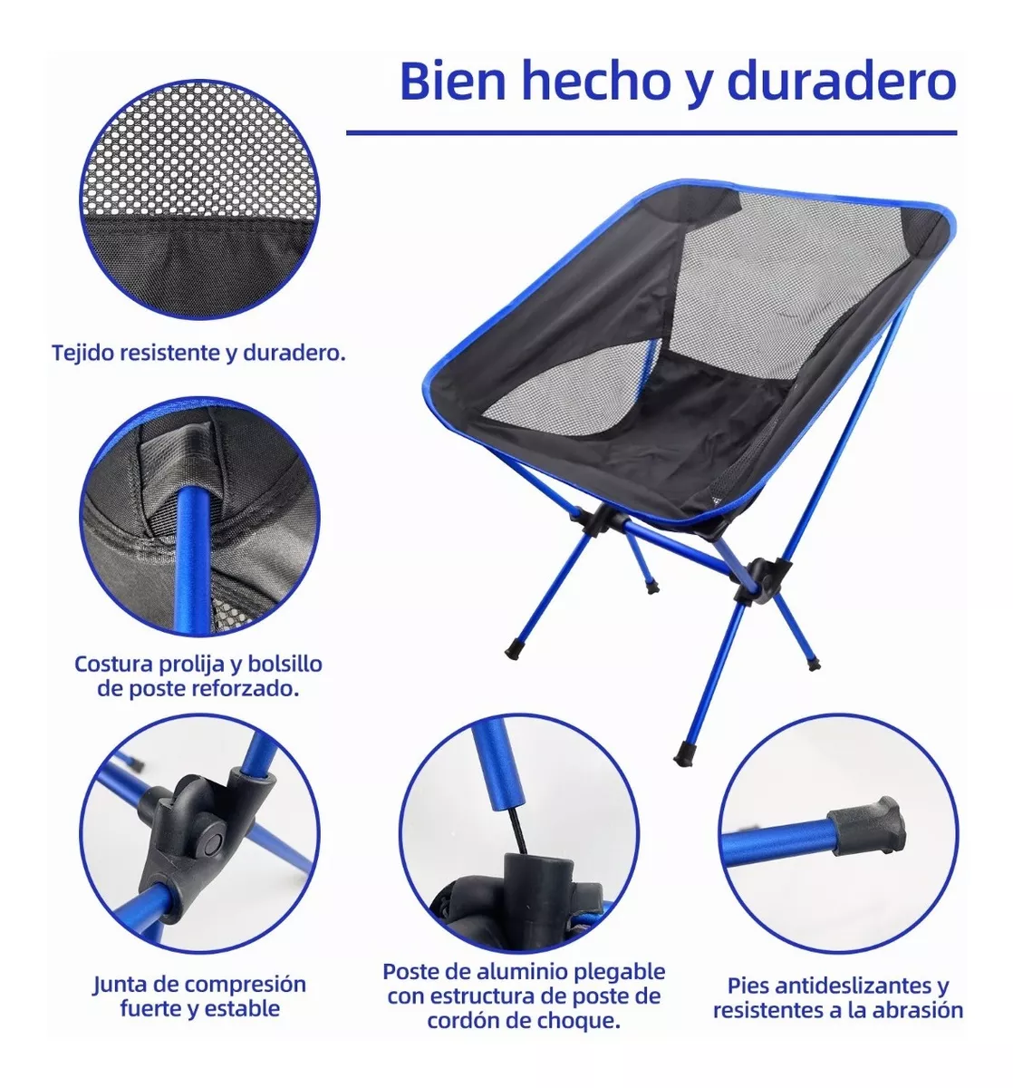 Foto 5 pulgar | Silla Plegable Belug Compacta Portátil color Azul