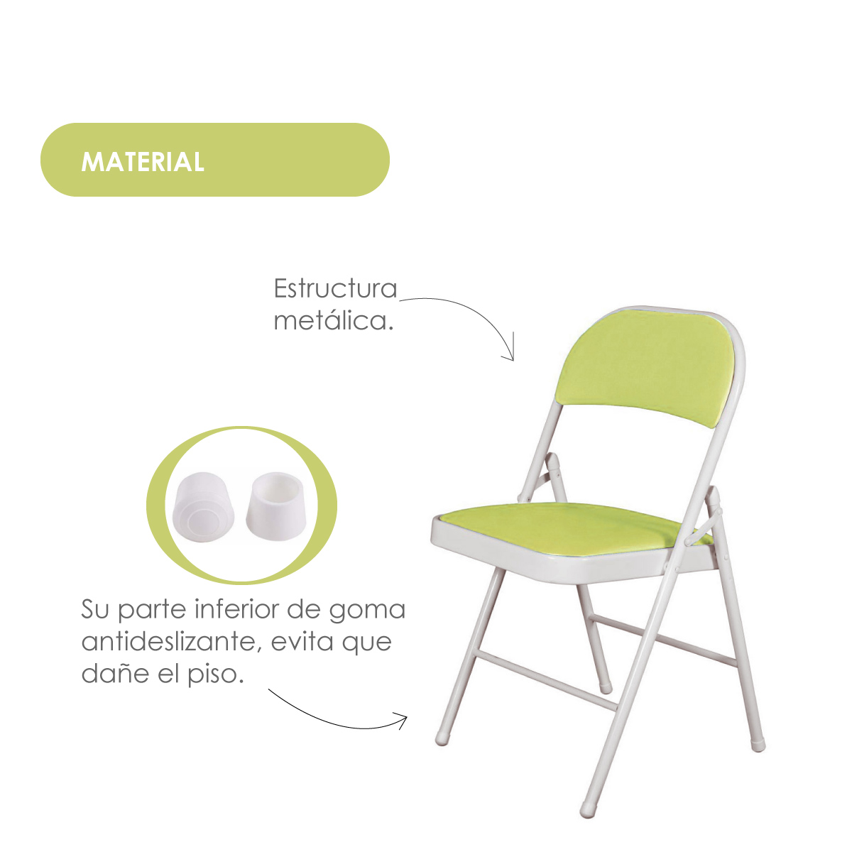 Foto 6 pulgar | Silla Iliosinnova Plegable Verde