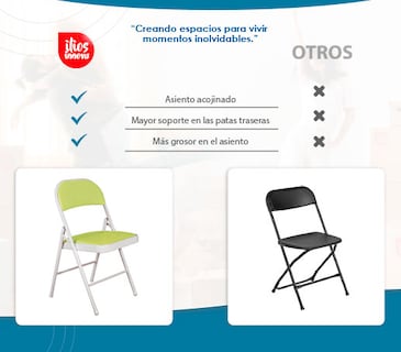 Foto 8 | Silla Plegable Ilios Innova Acojinada Verde Claro
