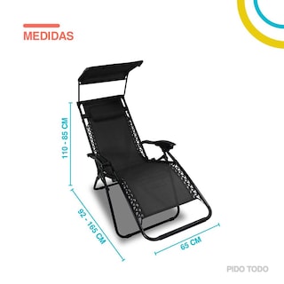 Foto 2 | Set de 2 Sillas Camastro Plegable Elly Decor Gravedad Cero Reclinable con Sombrilla Grises para Jardín Playa y Exterior