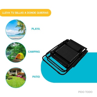 Foto 7 | Set de 2 Sillas Camastro Plegable Elly Decor Gravedad Cero Reclinable con Sombrilla Grises para Jardín Playa y Exterior