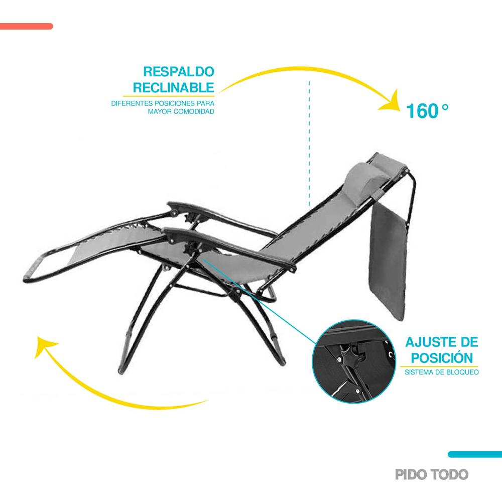 Foto 5 | Silla Reclinable Elly Decor con Sombrilla color Gris