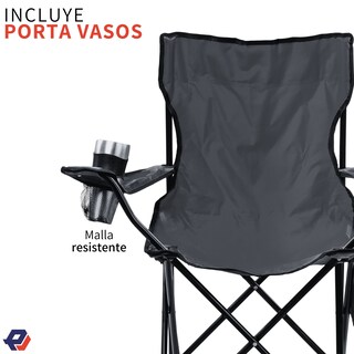 Foto 5 | Silla Plegable Picool Jm2469-bck para Acampar Camping con Portavasos Exterior