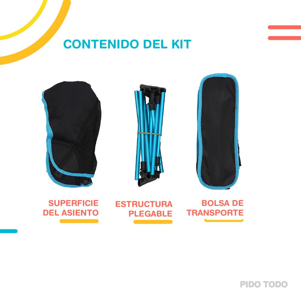 Foto 5 pulgar | Silla Plegable THE FINIX SPBE01BK-CMPG color Azul para Exterior