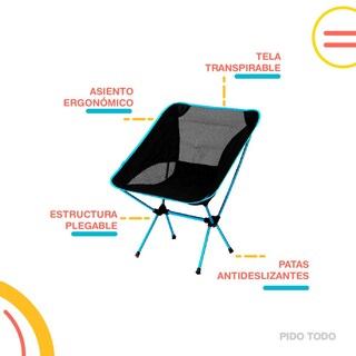 Foto 5 | Silla Plegable THE FINIX SPBE01BK-CMPG color Azul para Exterior