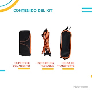 Foto 4 | Silla Plegable THE FINIX SPBE01BK-CMPG color Naranja para Exterior