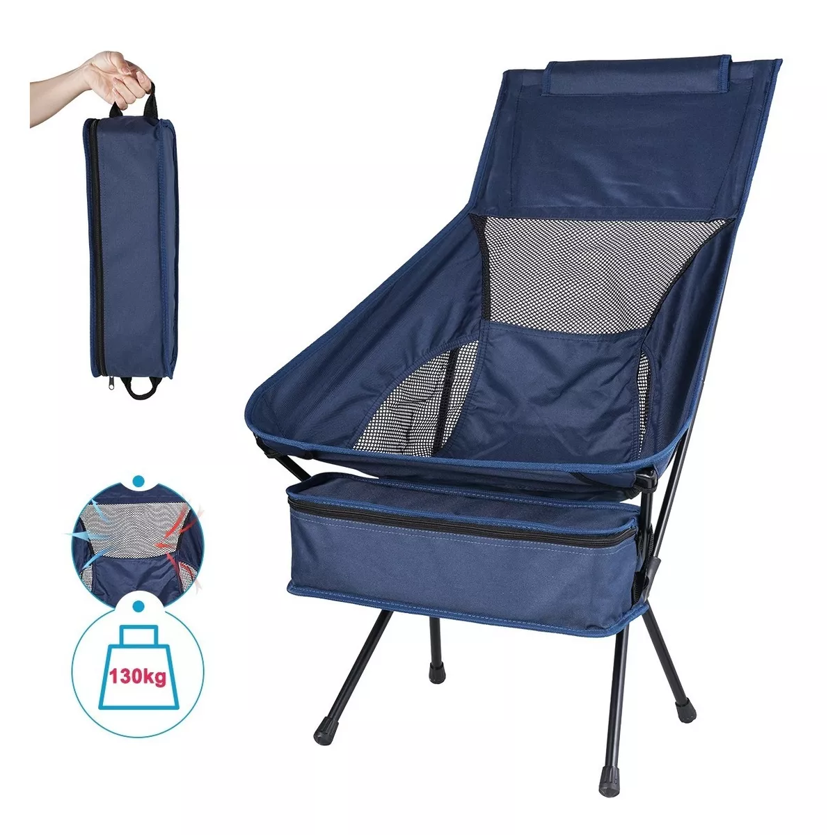 Foto 3 pulgar | Silla Plegable Ultraligera Eo Safe Imports Esi-8145 Compacta Portátil con Bol Azul