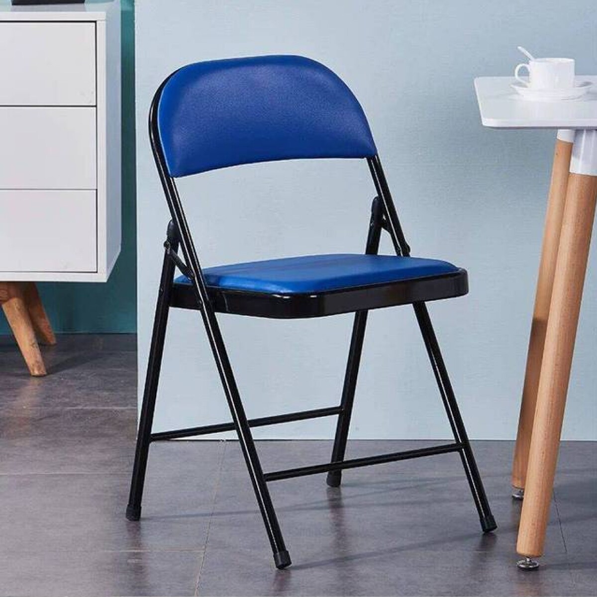 Silla Plegable Ilios Innova Acojinada Color Azul Con Negro Coppel Com