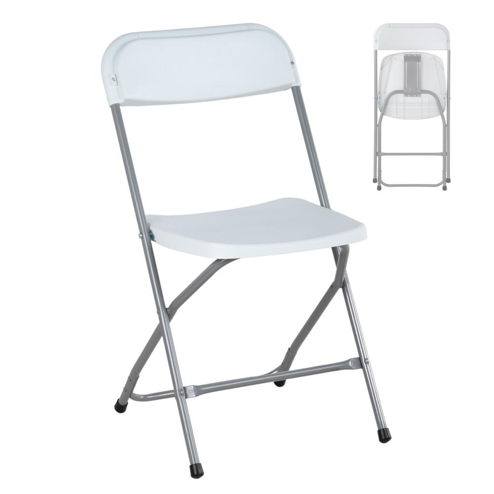Silla Plegable Reforzada Plastico Eventos Jardin Blanca