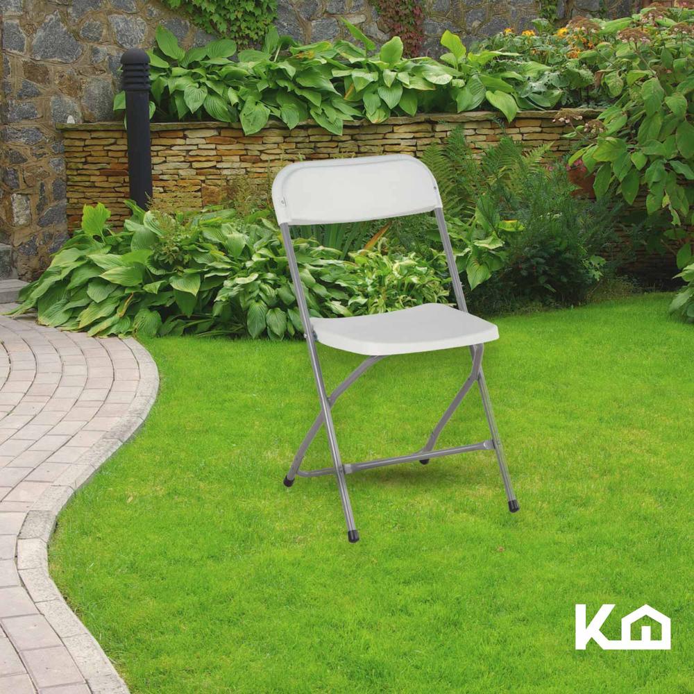 Foto 8 pulgar | Silla Plegable Reforzada Plastico Eventos Jardin Blanca