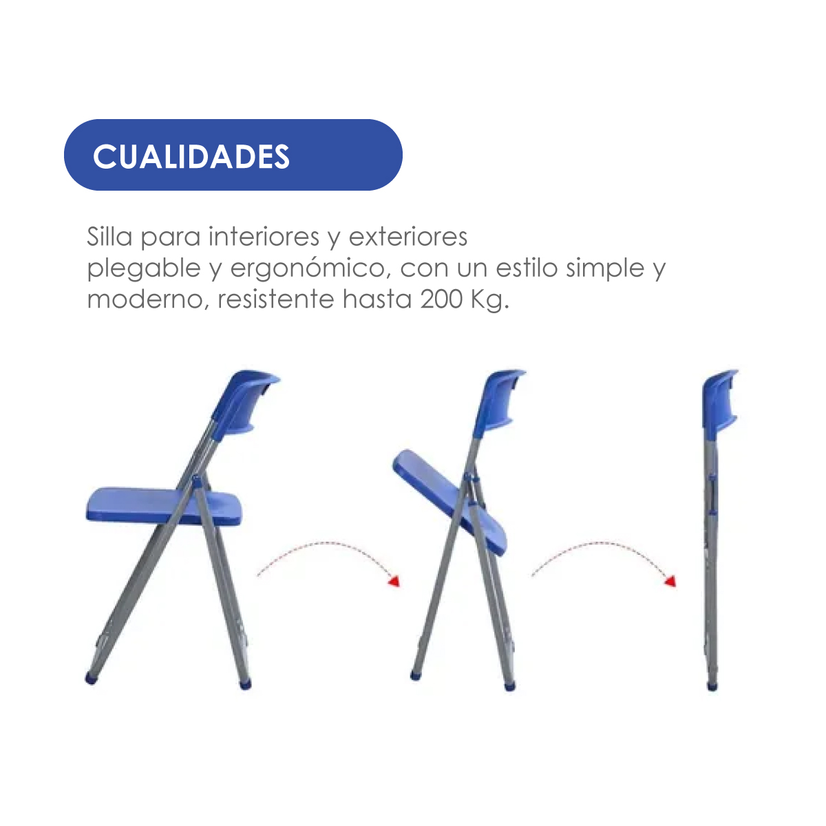 Foto 4 pulgar | Silla Plegable Para Exteriores Ilios Innova Apilable Color Azul