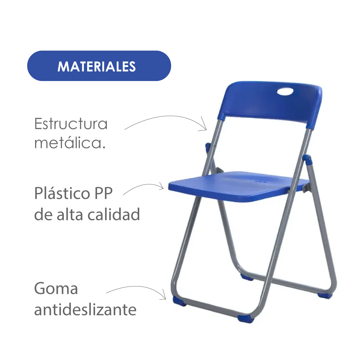 Foto 5 pulgar | Silla Plegable Para Exteriores Ilios Innova Apilable Color Azul