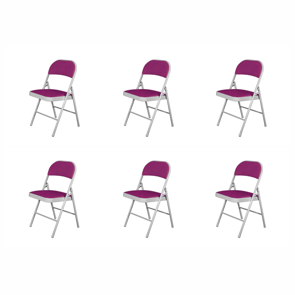Foto 1 | Sillas Plegables Ilios Innova Acojinadas Color Morado 6 Piezas