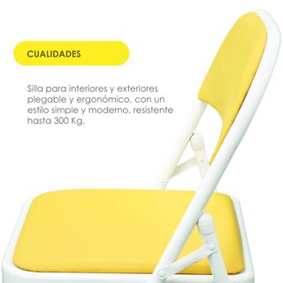Foto 3 | Set De 6 Sillas Plegables Ilios Innova Acojinadas Color Amarillas