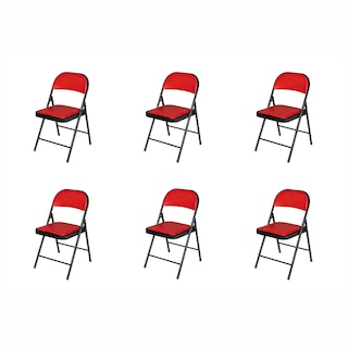 Foto 1 | Set de 6 Sillas Plegables Ilios Innova Acojinadas Rojo