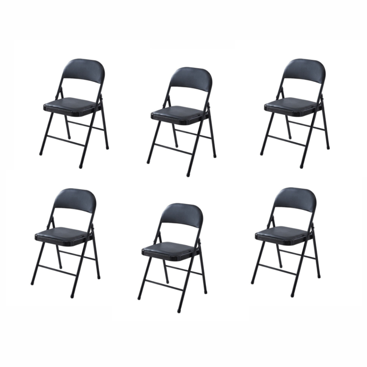 Foto 1 | Set de 6 Sillas Plegables Ilios Innova Acojinadas Negro