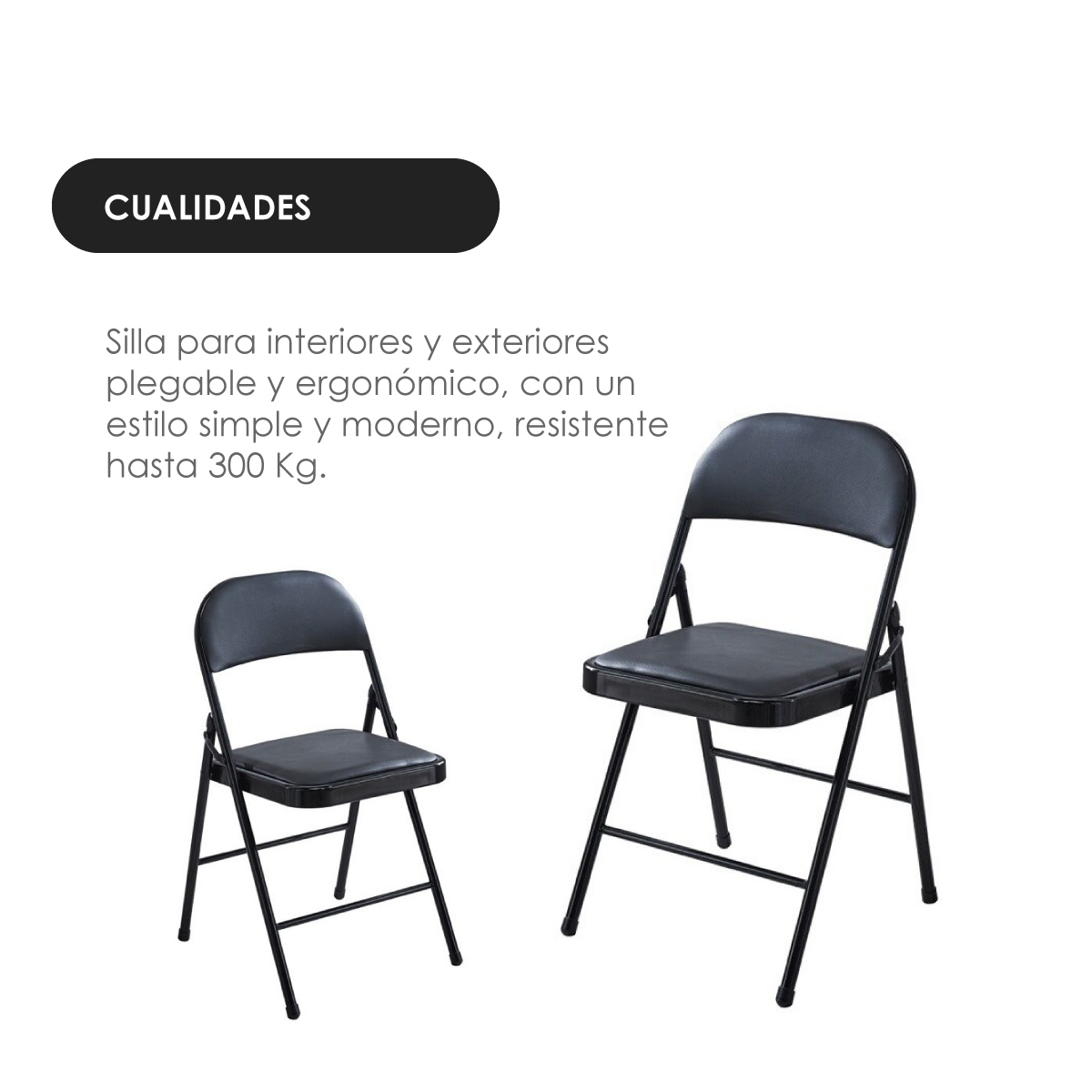 Foto 5 pulgar | Set de 6 Sillas Plegables Ilios Innova Acojinadas Negro