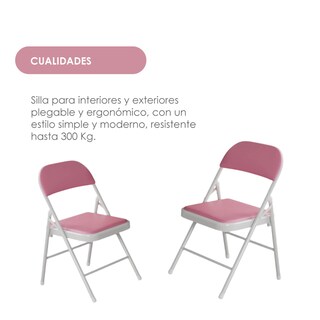 Foto 3 | Set de 6 Sillas Plegables Ilios Innova Rosas Acojinadas