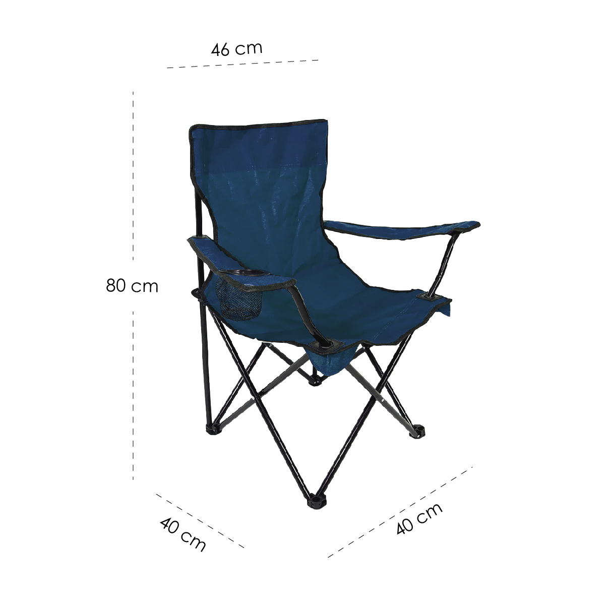 Foto 3 pulgar | Silla Plegable Camping Ilios Innova con Funda Azul Marino