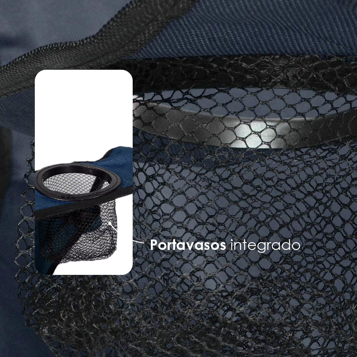 Foto 4 pulgar | Silla Plegable Camping Ilios Innova con Funda Azul Marino