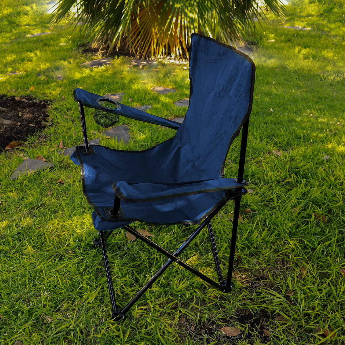 Foto 5 pulgar | Silla Plegable Camping Ilios Innova con Funda Azul Marino