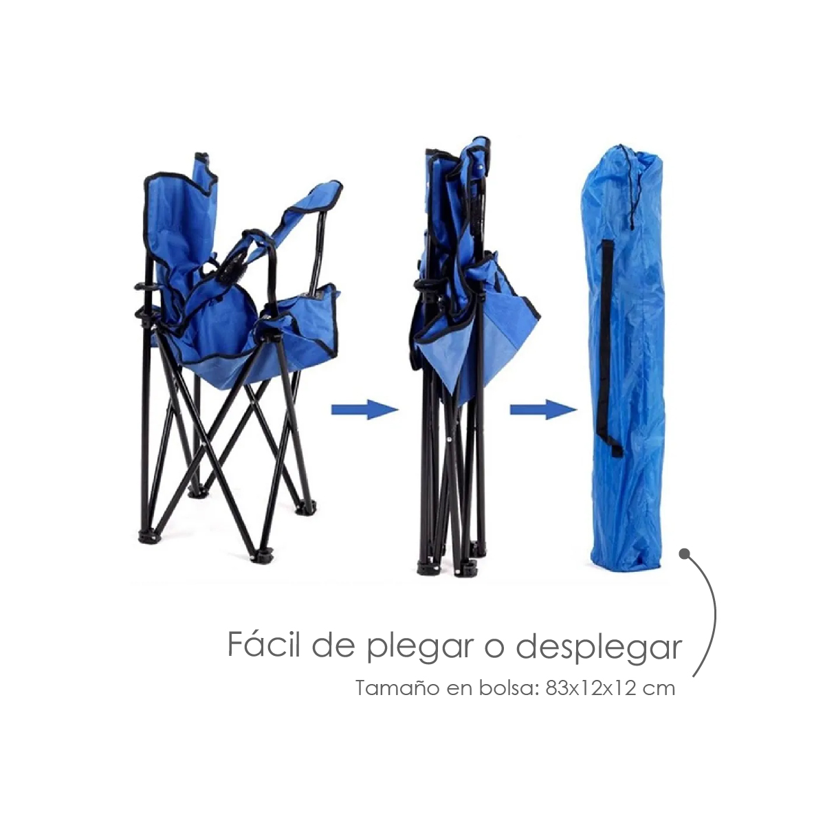 Foto 5 pulgar | Silla Plegable Exterior Ilios Innova Azul