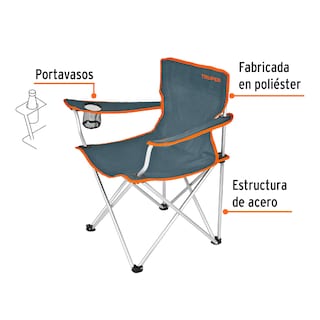 Foto 2 | Silla Plegable Truper Gris para Exterior