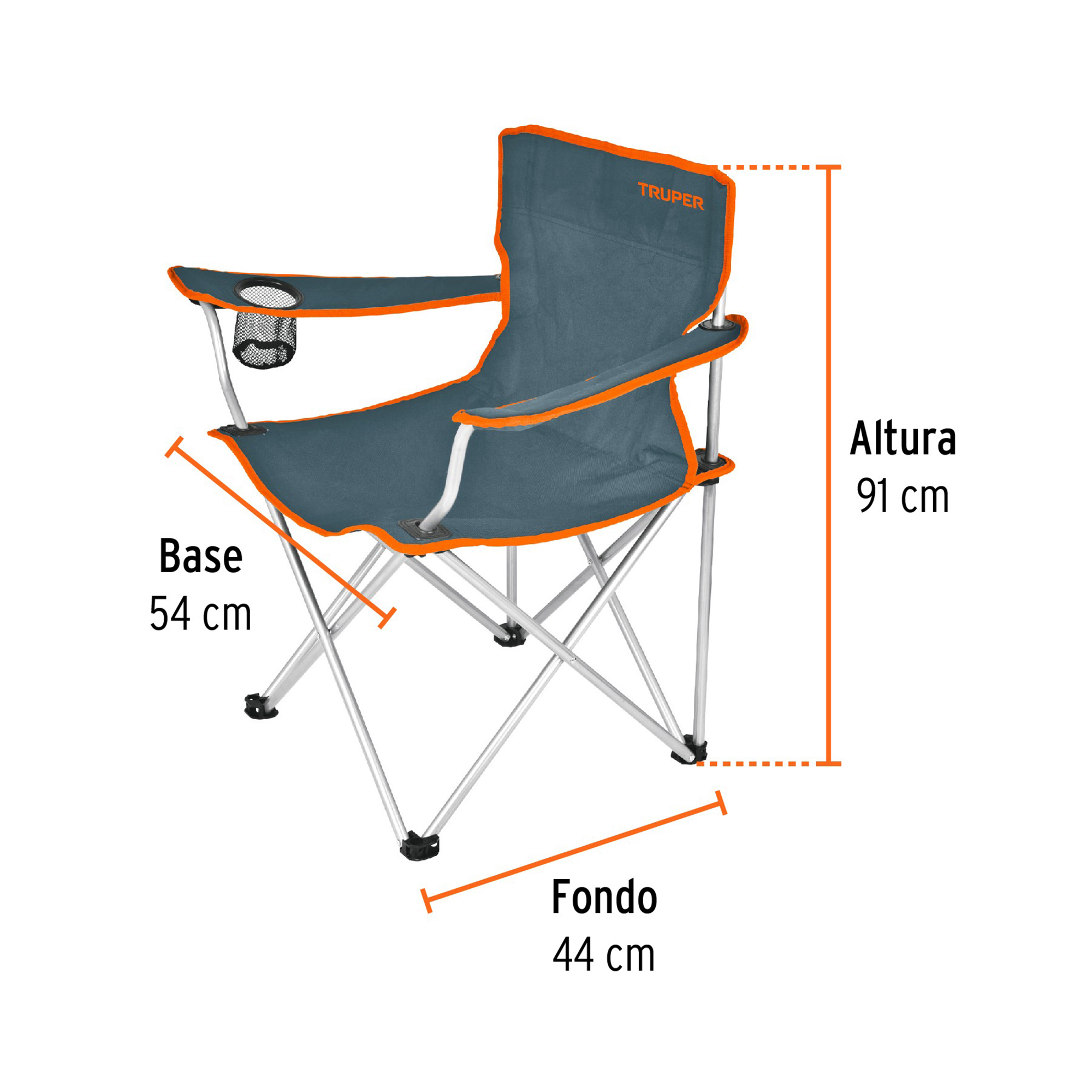 Foto 4 pulgar | Silla Plegable Truper Gris para Exterior