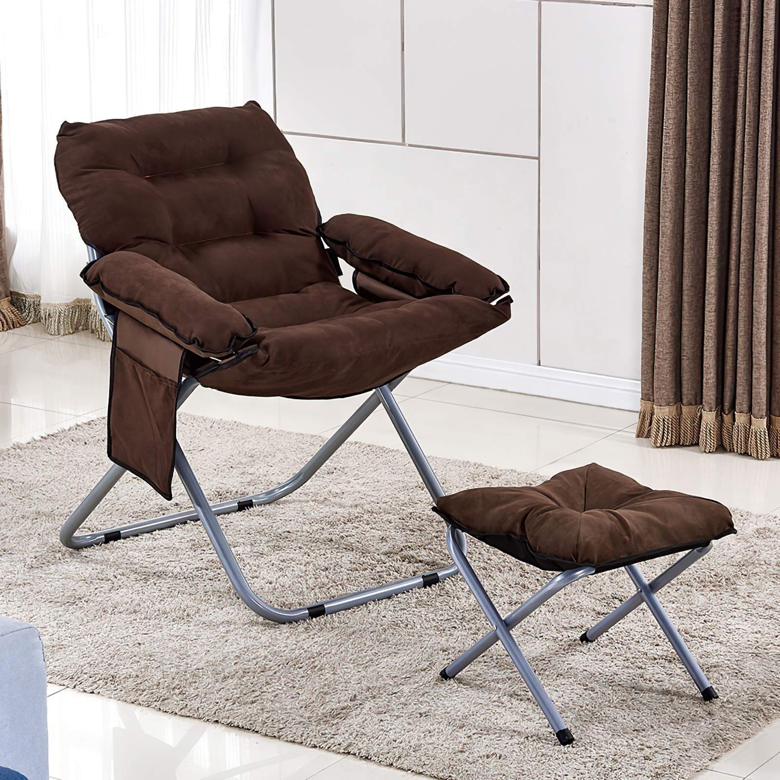 Foto 5 pulgar | Silla Plegable Iliosinnova Acolchada color Café