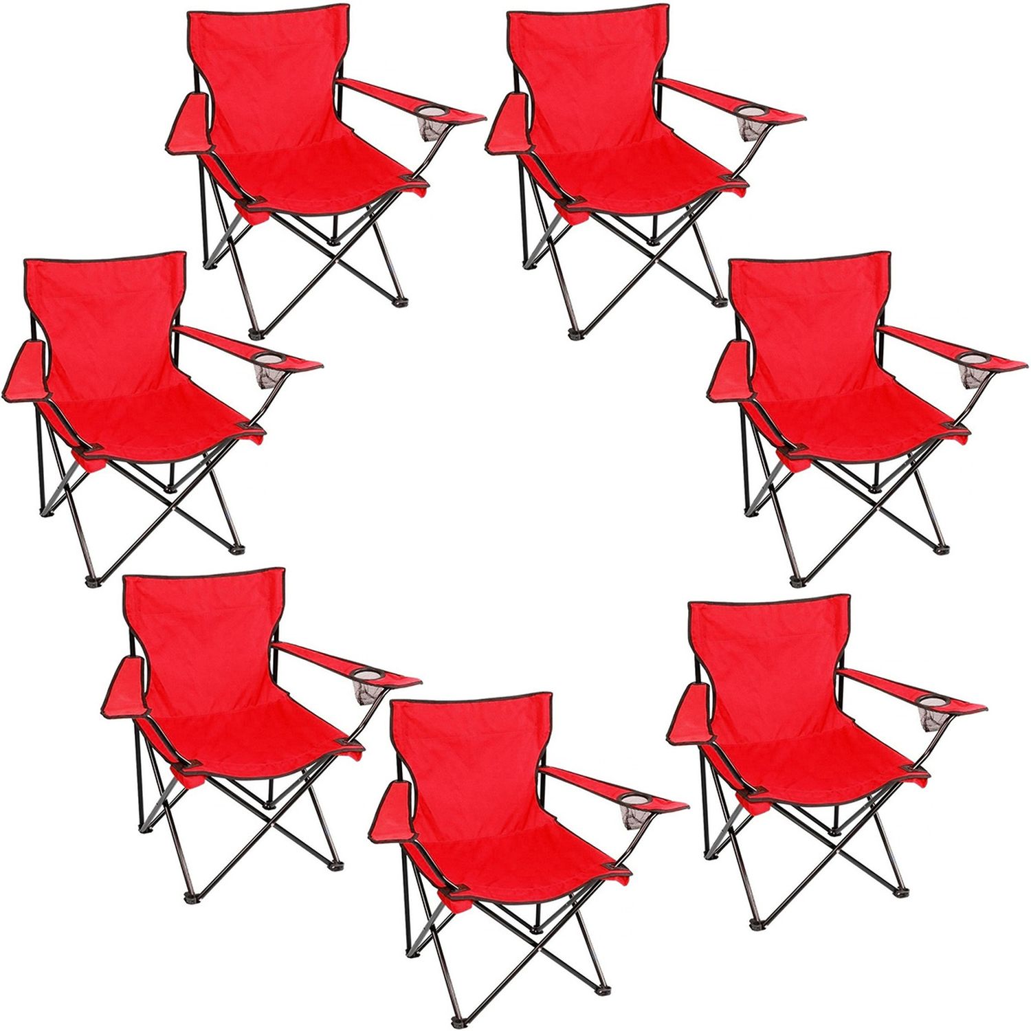 Set 7 Sillas Plegables Jardin Camping Aire Libre Paseos Rojo