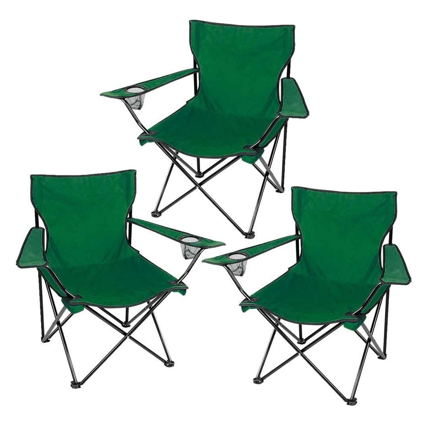 Set 3 Sillas Plegables Playa Alberca Camping Jardin Paseos Verde